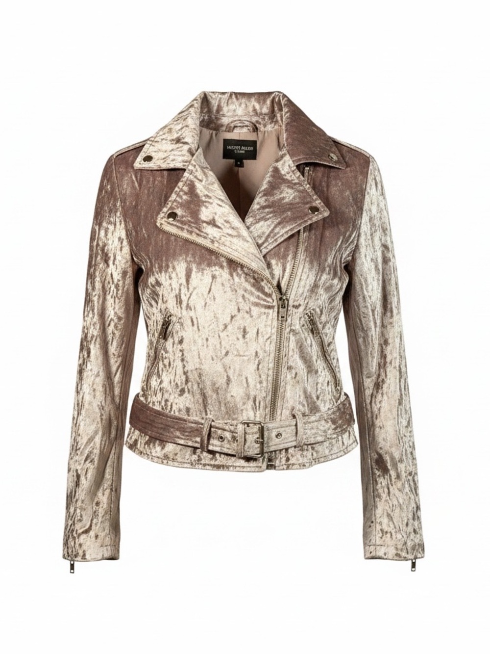 Walter Baker New York Crushed Velvet Moto Jacket Dusty Lavender Purple Small